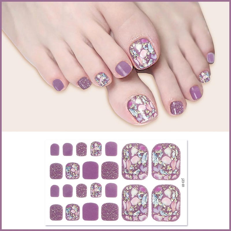 New waterproof toenail stickers with a trendy crystal glitter finish.